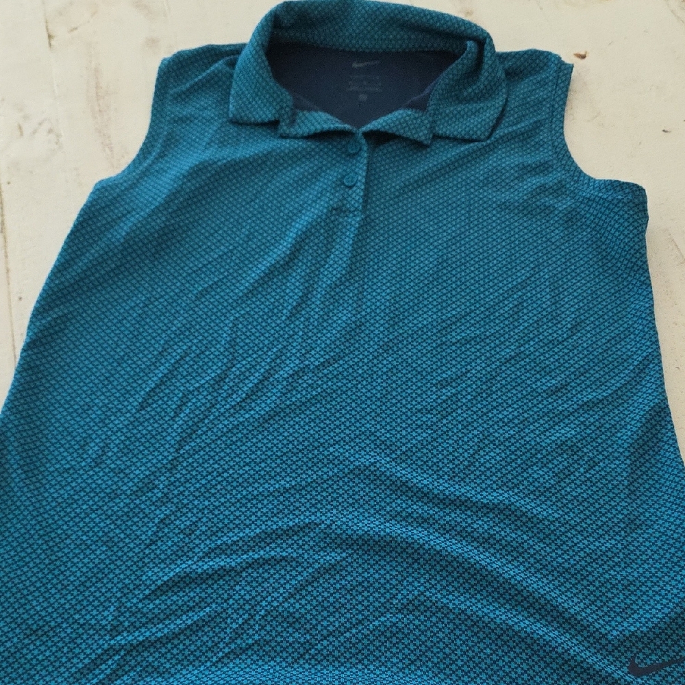 Nike Blue Sleeveless Polo Tank Top